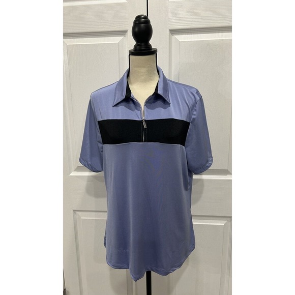 jamie sadock Tops - JAMIE SADOCK Periwinkle Blue Short Sleeve 1/4 Zip Golf Top Size XL